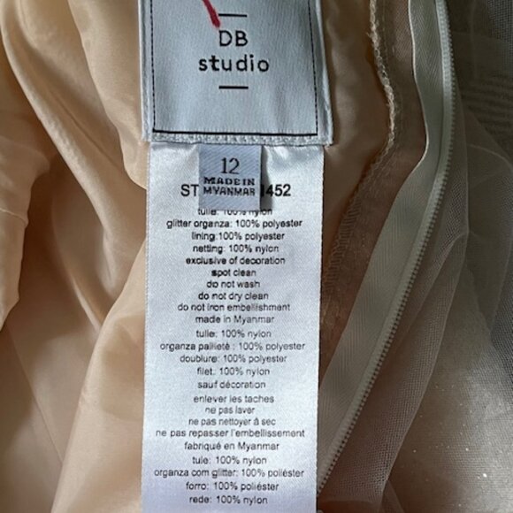 DB Studio David's Bridal Girl's Ivory Satin Tulle Flower Formal Dress Gown Sz 12 - Picture 14 of 16